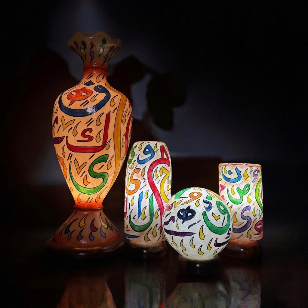 Handmade Camel Skin Lamps img 8929