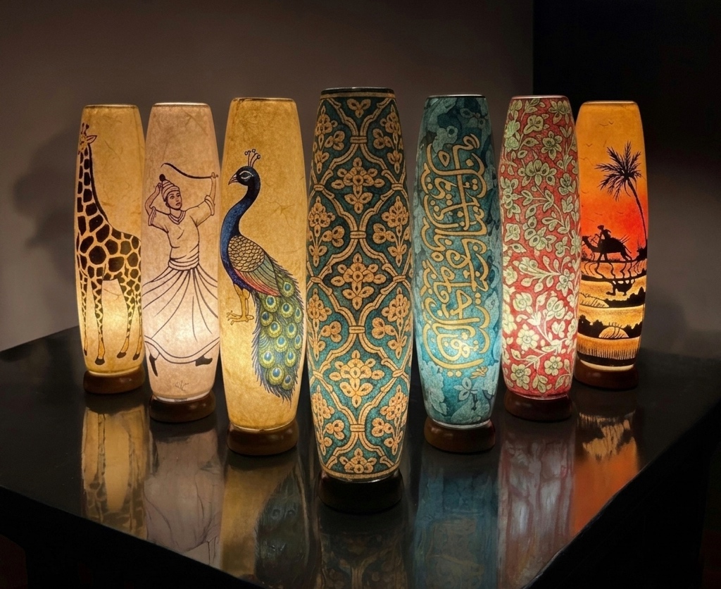 Pakistani Handicraft – Camel Skin Lamps & Blue Pottery img 8939