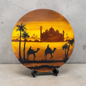 hand painted wooden naqashi plate