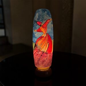 blue sufism camel skin bottle lamp (copy)