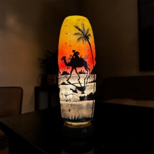 blue & red sufism camel skin bottle lamp (copy)