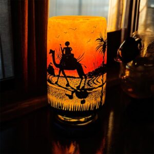 milan camel skin glass lamp (copy)