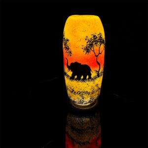orange elephant camel skin bottle lamp