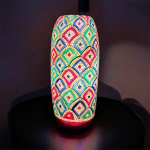 blue pottery multani art camel skin bottle lamp (copy)
